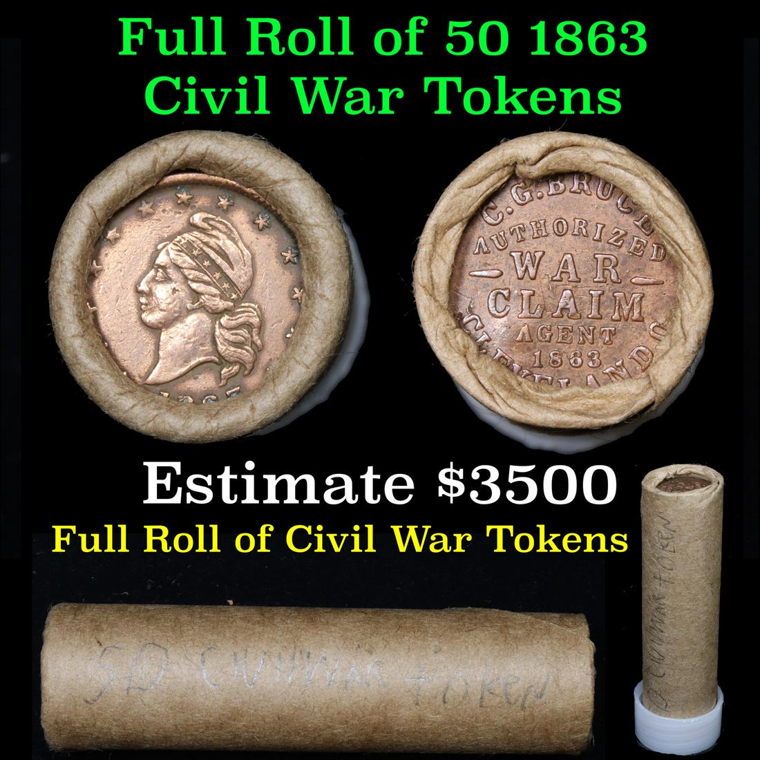 ***Auction Highlight*** Civil War Tokens Shotgun Roll, (1 of 5)