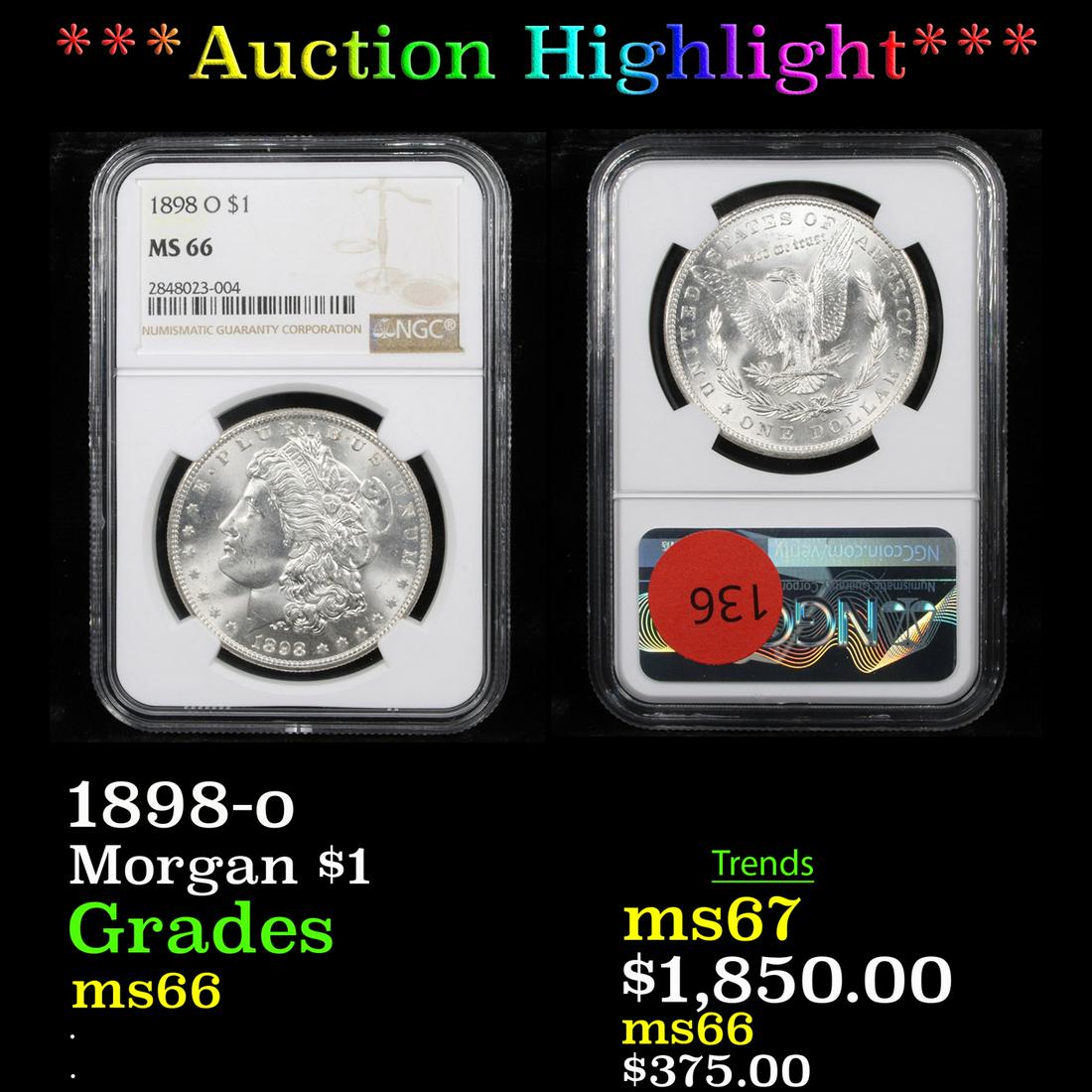 ***Auction Highlight*** NGC 1898-o Morgan Dollar $1 (1 of 3)