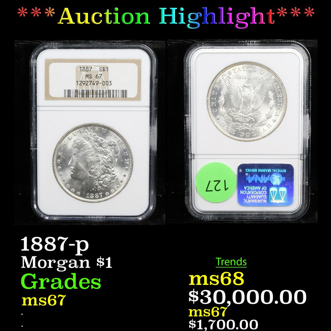 ***Auction Highlight*** NGC 1887-p Morgan Dollar $1 (1 of 3)