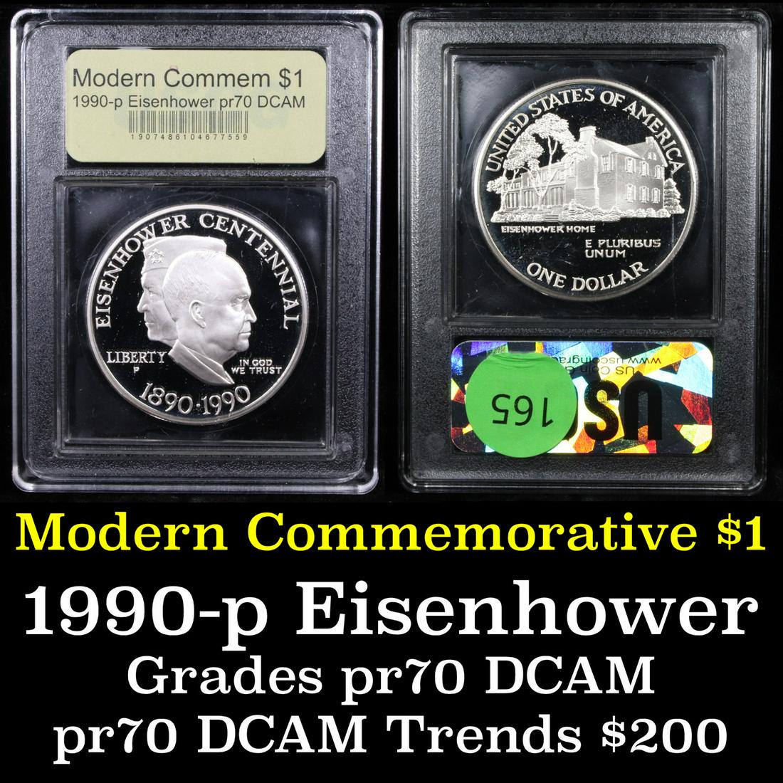 Proof 1990-P Eisenhower Modern Commem Dollar $1 Grades (1 of 3)