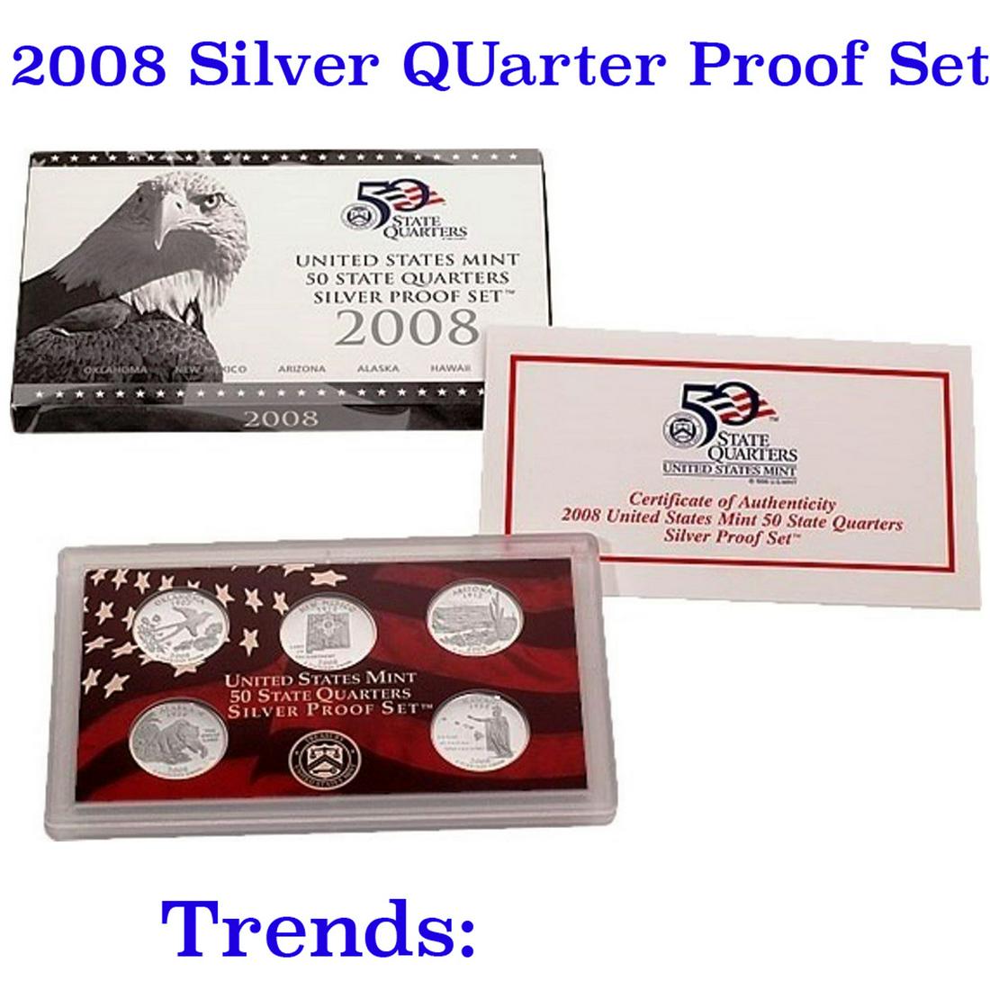 2008 United States Quarters Silver Proof Set - 5 pc set (1 of 1)