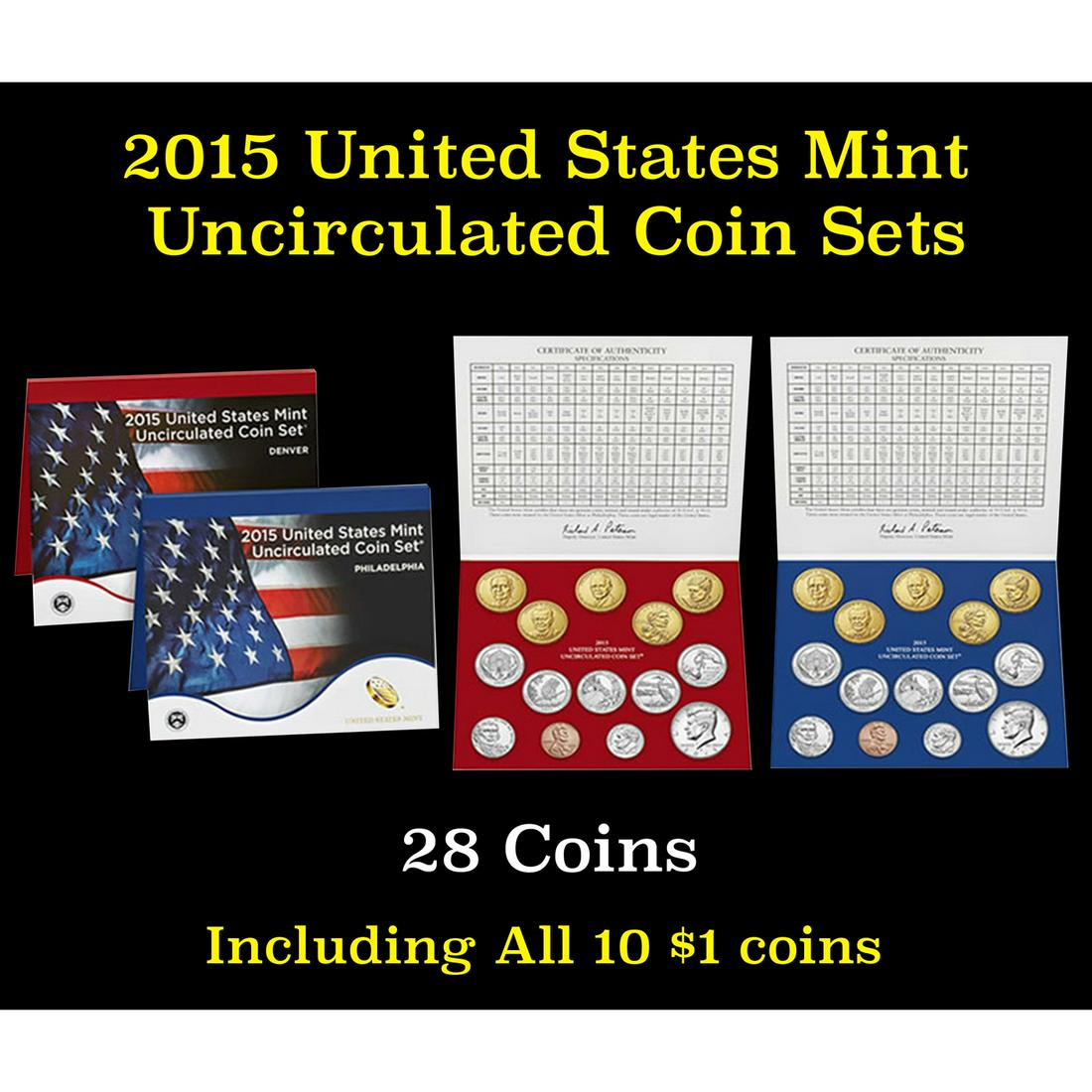 2015 United States Mint Uncirculated Coin Set 28 coins (1 of 1)