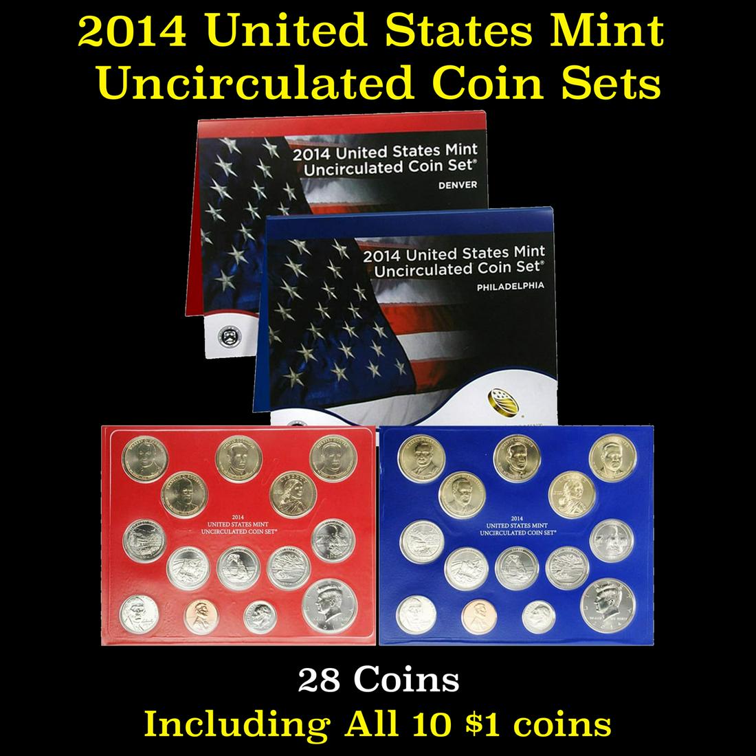 2014 United States Mint Uncirculated Coin Set 28 coins (1 of 1)