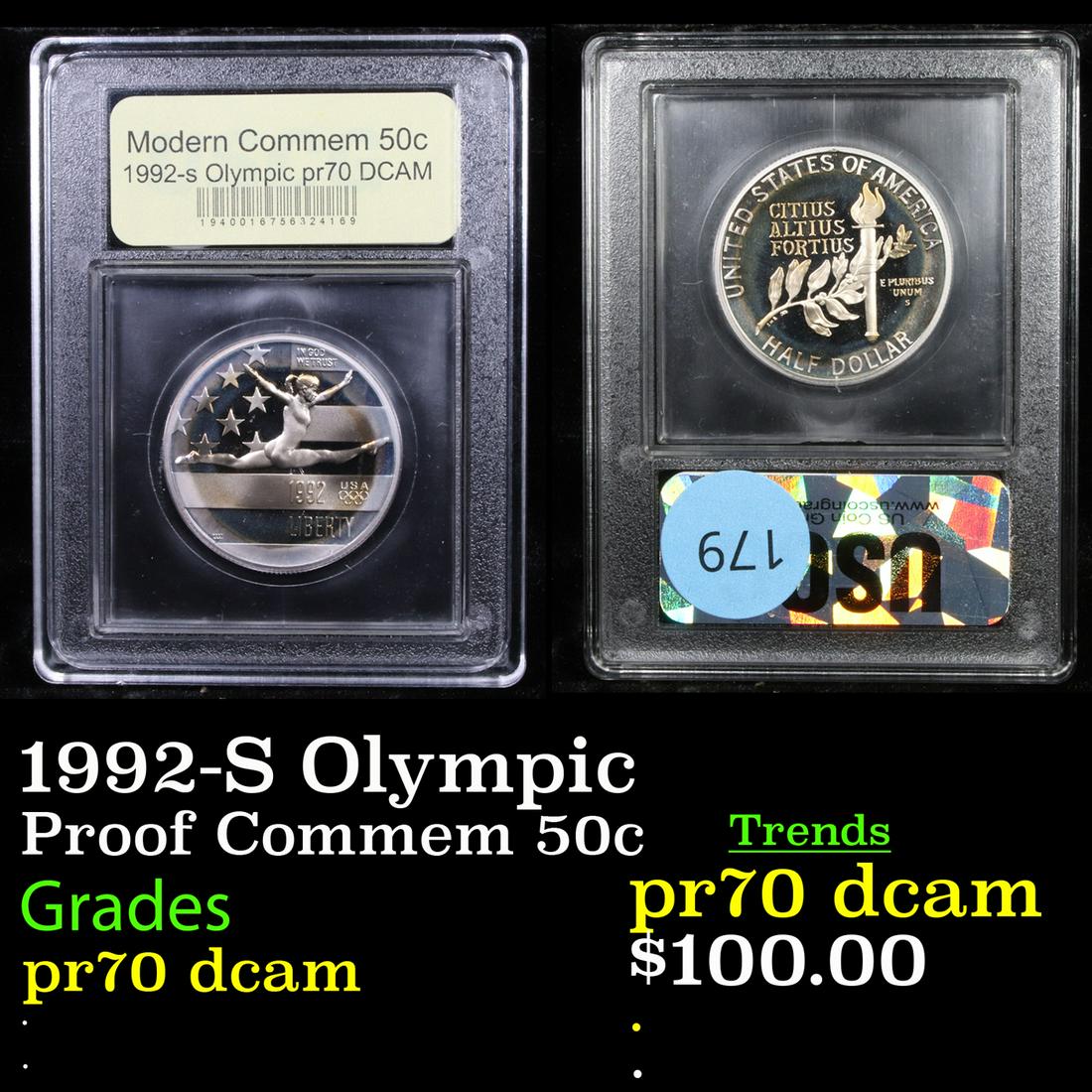 Proof 1992-S Olympic Modern Commem Half Dollar 50c (1 of 3)
