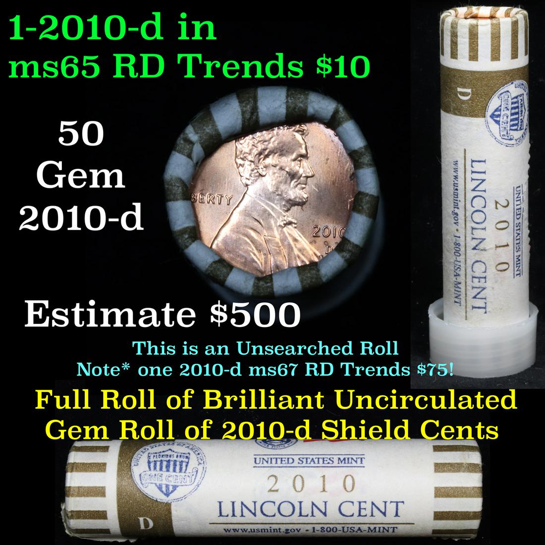 ***Auction Highlight***  Full 1c orig shotgun roll, (1 of 5)