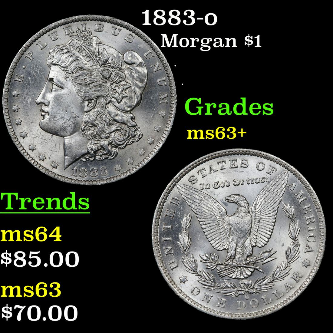 1883-o Morgan Dollar $1 Grades Select+ Unc (1 of 3)