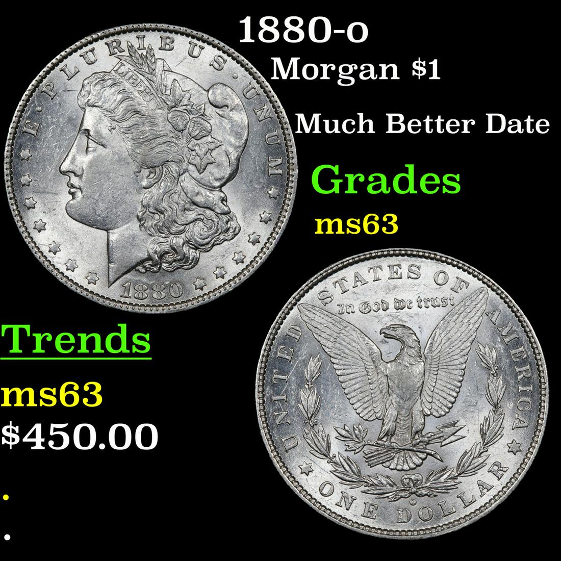 1880-o Morgan Dollar $1 Grades Select Unc (1 of 3)
