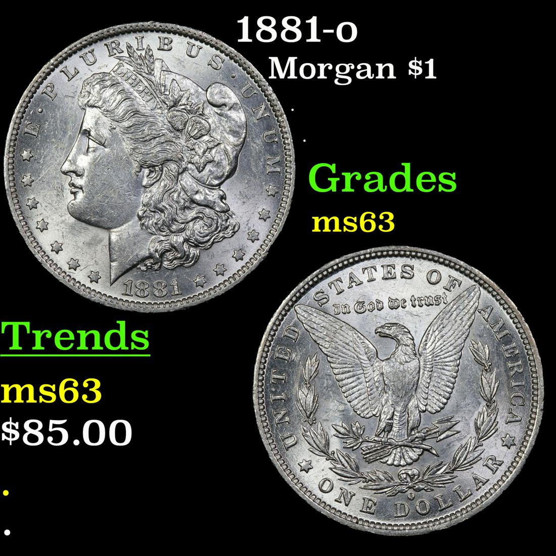1881-o Morgan Dollar $1 Grades Select Unc (1 of 3)