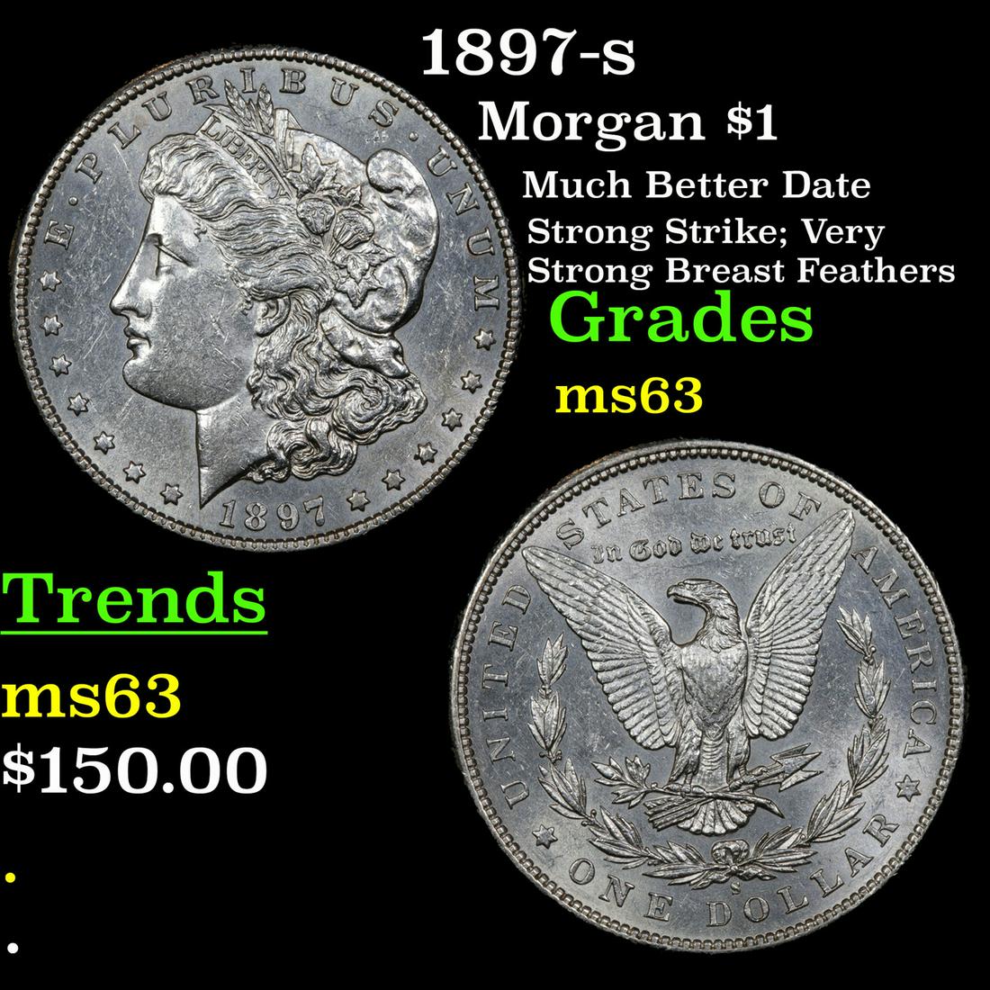 1897-s Morgan Dollar $1 Grades Select Unc (1 of 3)
