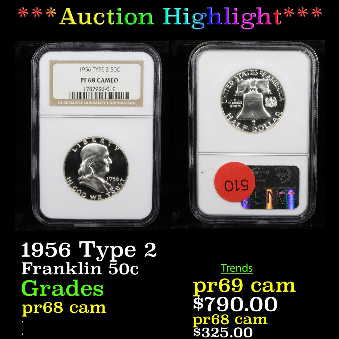 Proof ***Auction Highlight*** NGC 1956 Type 2 Franklin (1 of 3)