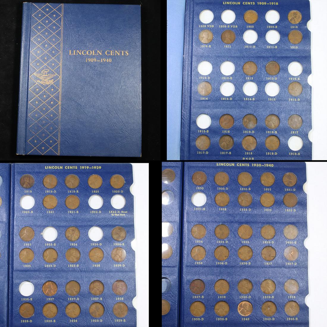 Partial Lincoln Cent Book 1909-1940 70 Coins (1 of 5)