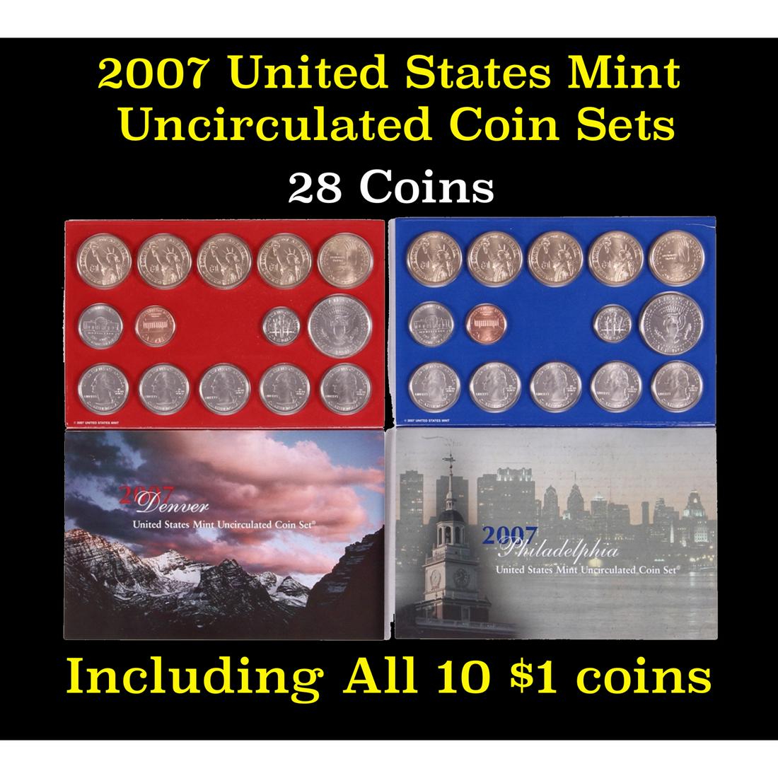 2007 United States Mint Uncirculated Coin Set 28 coins (1 of 2)