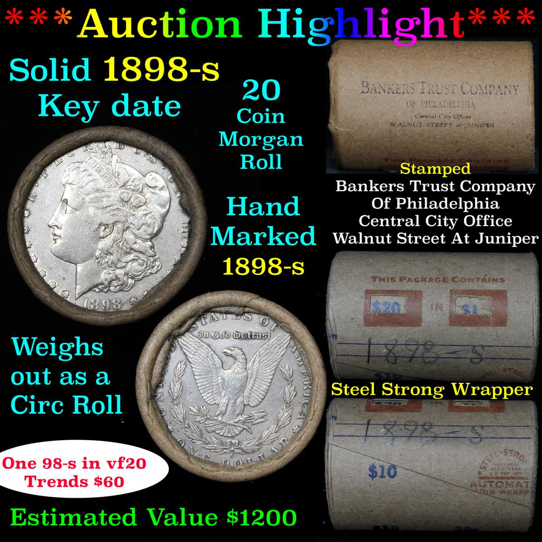 ***Auction Highlight*** Full solid Key date 1898-s (1 of 6)
