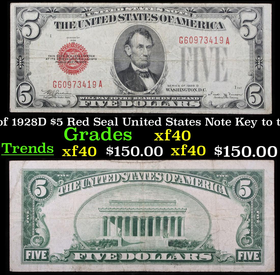 Series of 1928D $5 Red Seal United States Note Key to (1 of 3)