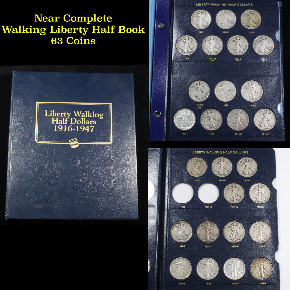 Near Complete Waling Liberty Half Dollar Book 1916-1947 (1 of 8)
