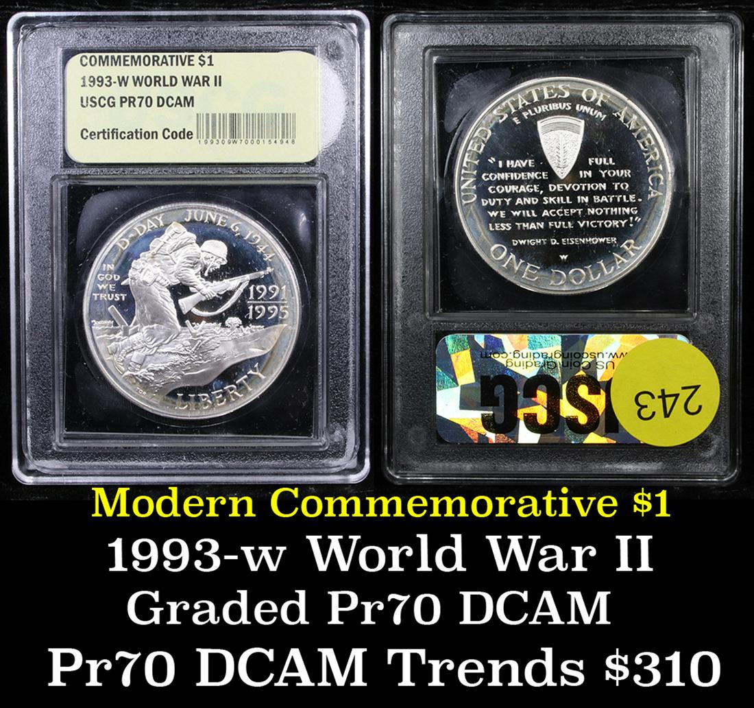 Proof 1991-1995-w WWII Modern Commem Dollar $1 Graded (1 of 3)