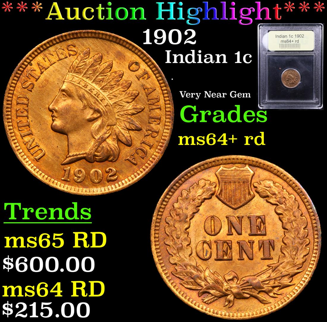 *Highlight* 1902 Indian 1c Graded Choice+ Unc RD (1 of 5)