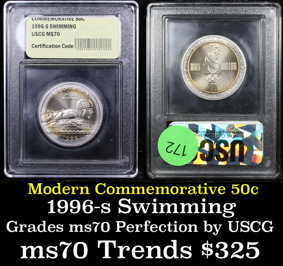 1996-s Olympics Swimming Modern Commem Half Dollar 50c (1 of 3)