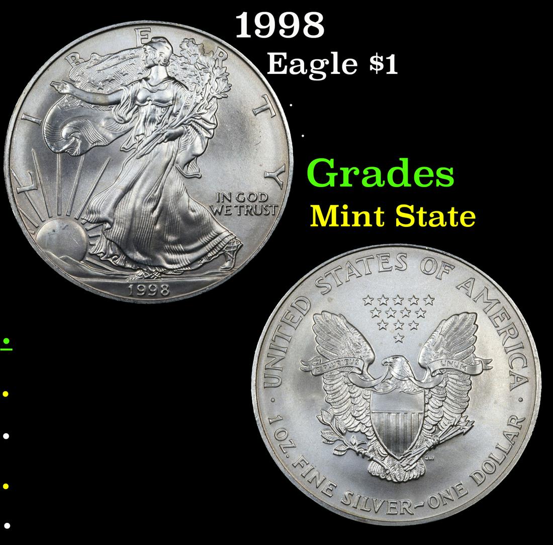 1998 Eagle $1 Grades Mint State (1 of 3)