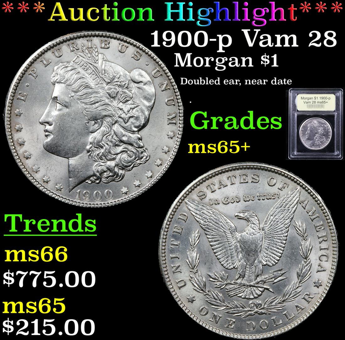 *Highlight* 1900-p Vam 28 Morgan $1 Graded GEM+ Unc (1 of 5)