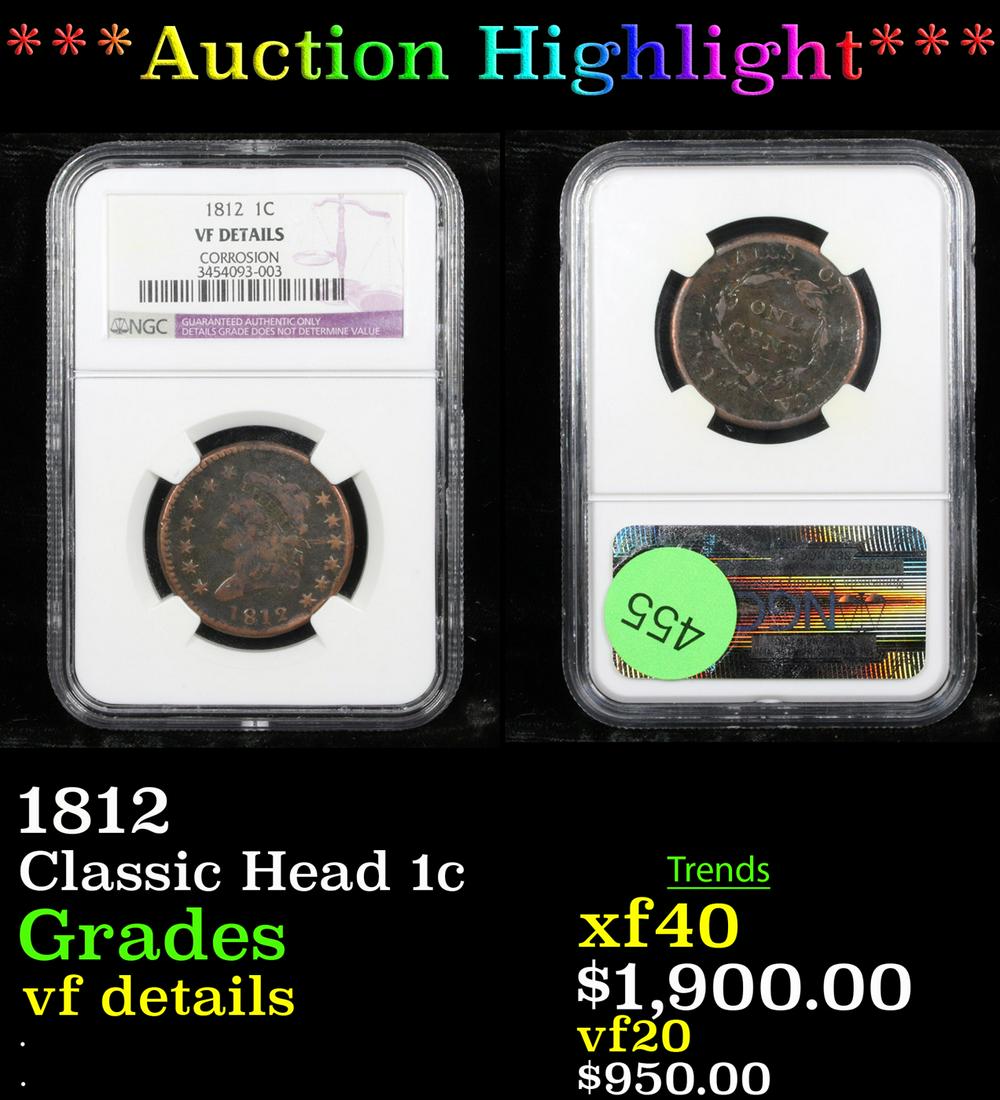 *Highlight* 1812 Classic Head 1c Graded vf details (1 of 3)