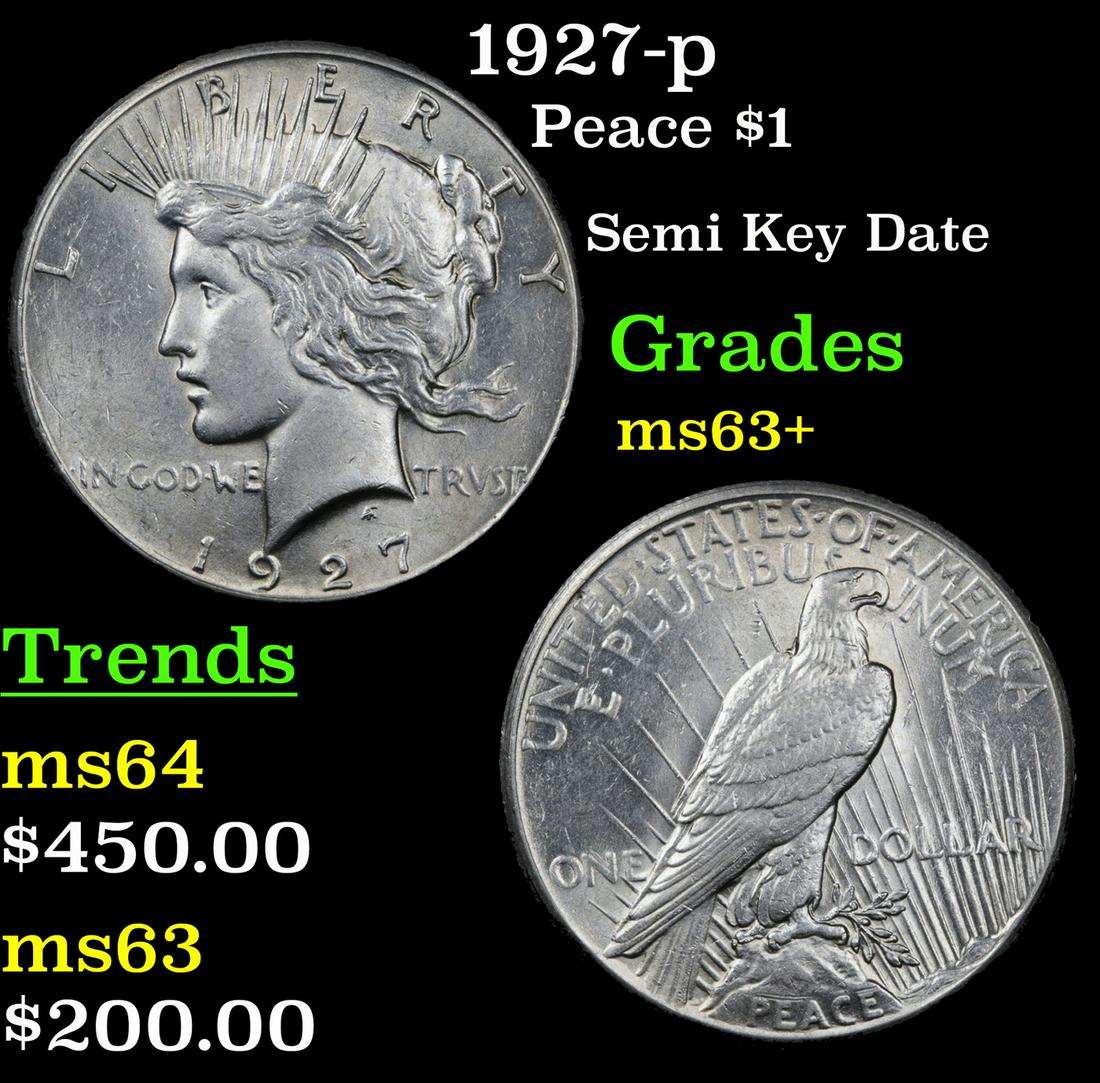 1927-p Peace $1 Grades Select+ Unc (1 of 3)