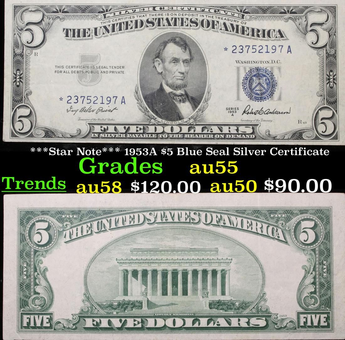 ***Star Note*** 1953A $5 Blue Seal Silver Certificate (1 of 3)