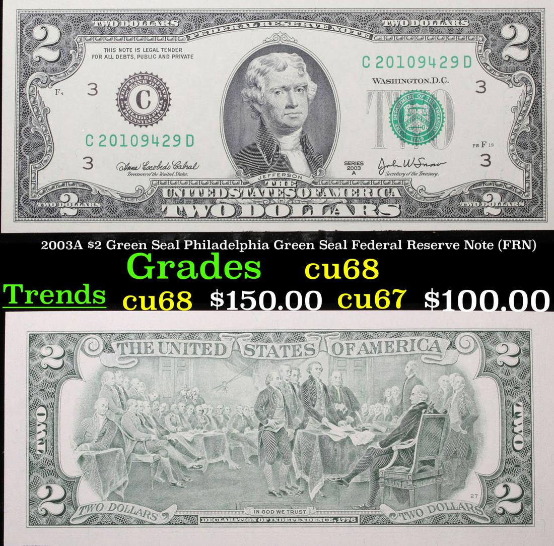 2003A $2 Green Seal Philadelphia Green Seal Federal (1 of 3)