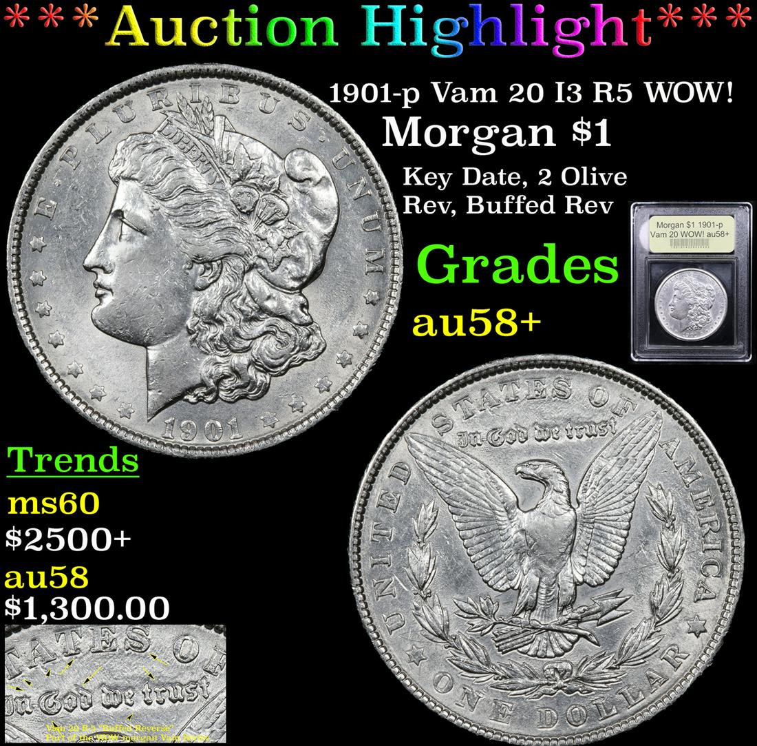 *Highlight* 1901-p Vam 20 I3 R5 WOW! Morgan $1 Graded (1 of 6)