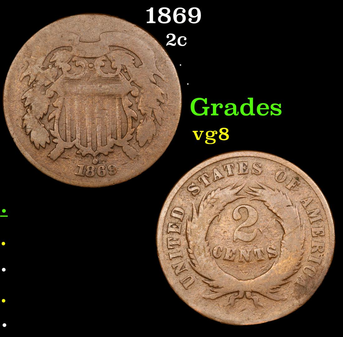 1869 2c Grades vg, very good (1 of 3)