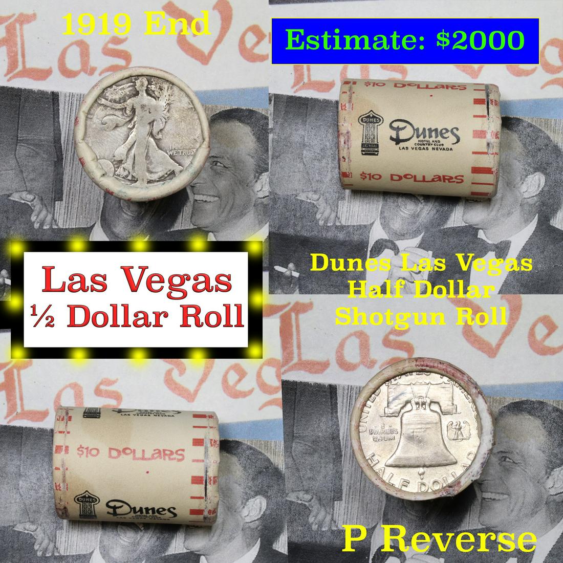 ***Auction Highlight*** Old Casino 50c Roll $10 Halves: ***Auction Highlight*** Old Casino 50c Roll $10 Halves Dunes Hotel/Casino Las Vegas 1919 Walker & 'p' Franklin end. Up for Auction is a Consignment I have been talking about for the last few months, a