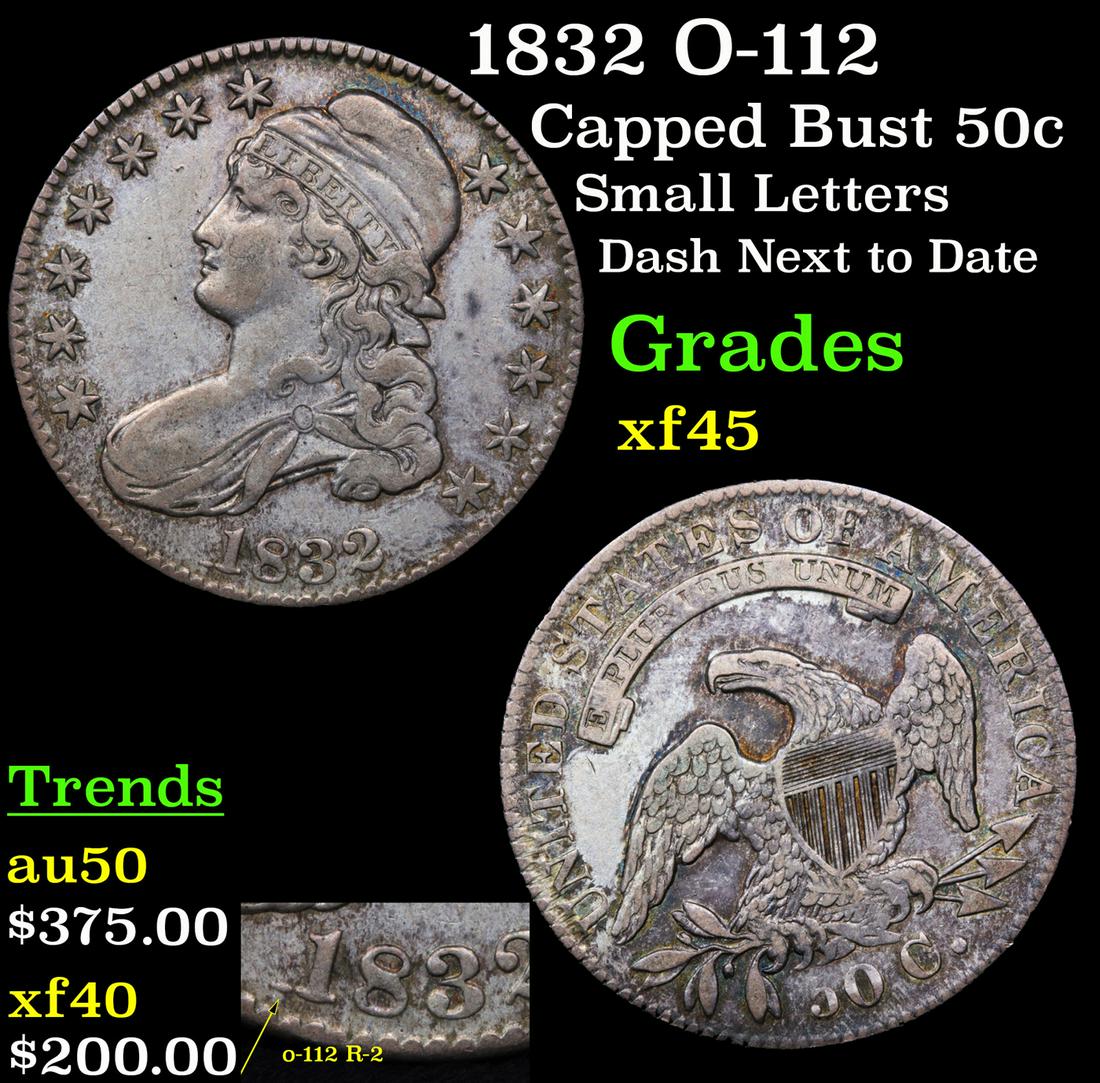 1832 O-112 Capped Bust 50c Grades xf+ (1 of 5)