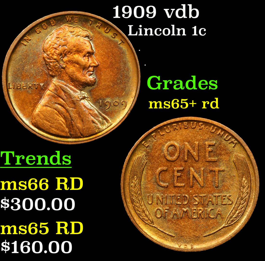 1909 vdb Lincoln 1c Grades Gem+ Unc RD (1 of 3)