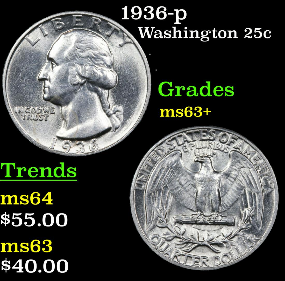 1936-p Washington 25c Grades Select+ Unc (1 of 3)