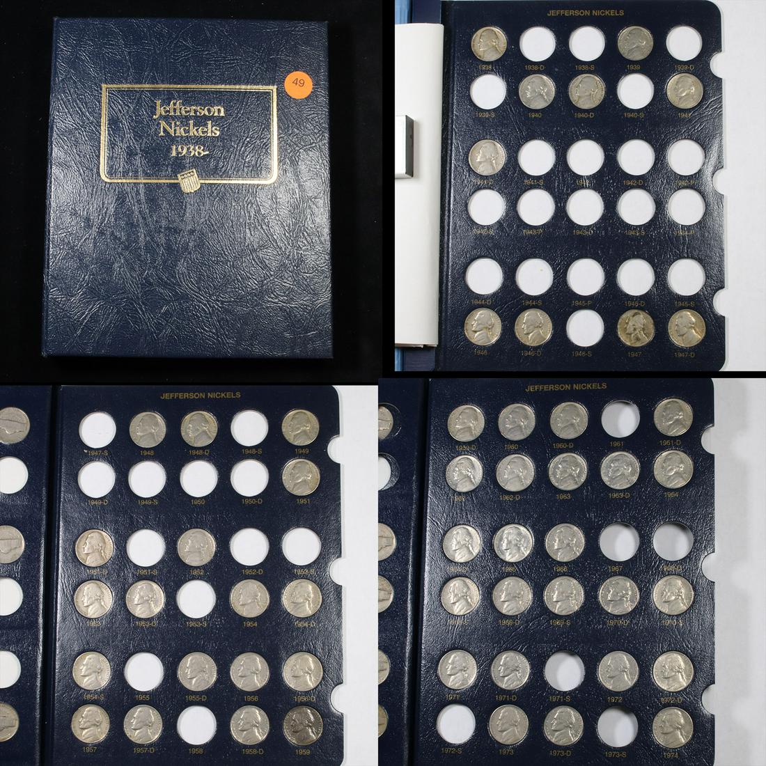 Partial Jefferson Nickel Book Book 1938-2001 90 coins (1 of 9)