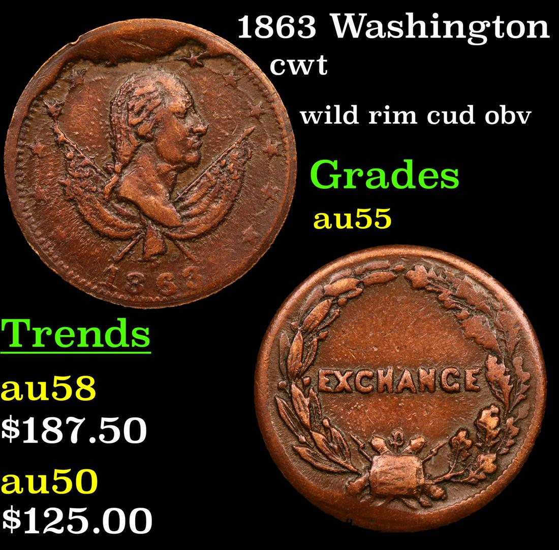 1863 Washington cwt Grades Choice AU (1 of 3)