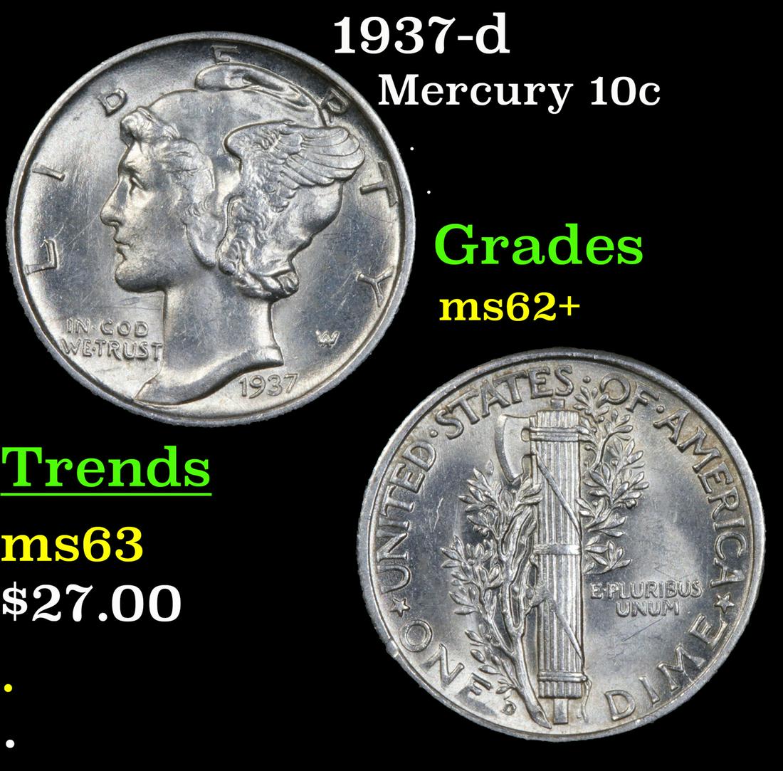 1937-d Mercury 10c Grades Select Unc (1 of 3)