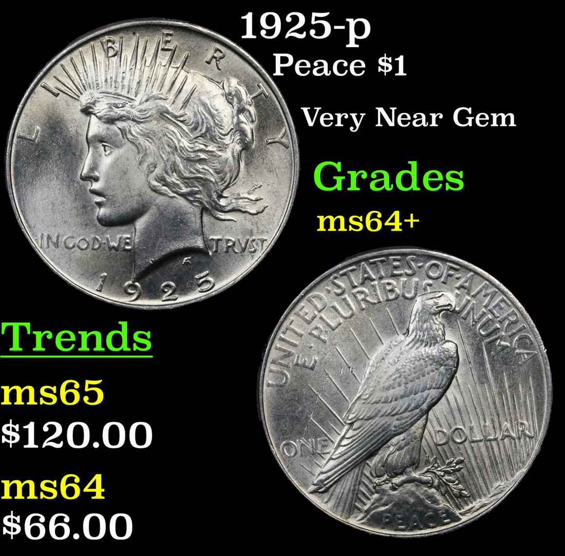 1925-p Peace $1 Grades Choice+ Unc (1 of 3)