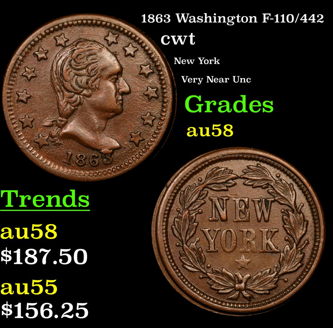 1863 Washington F-110/442 cwt Grades Choice AU/BU (1 of 3)