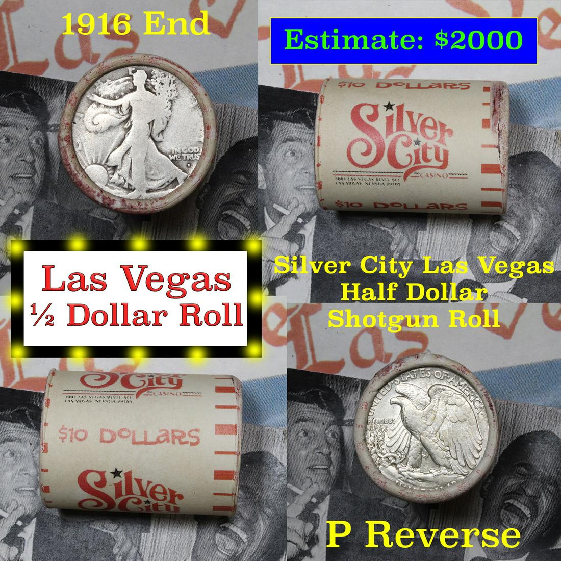 ***Auction Highlight*** Old Casino 50c Roll $10 In: ***Auction Highlight*** Old Casino 50c Roll $10 In Halves Silver City Casino Las Vegas 1916 & 'p' Walker Ends. Up for Auction is a Consignment I have been talking about for the last few months, and I 