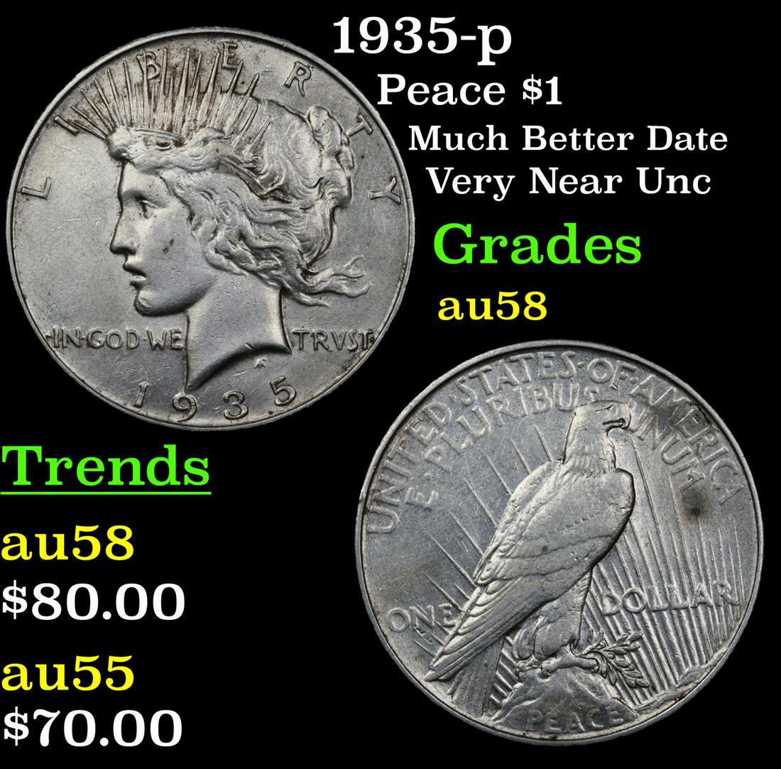 1935-p Peace $1 Grades Choice AU/BU Slider (1 of 3)