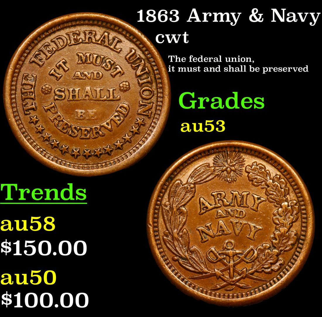1863 Army & Navy cwt Grades Select AU (1 of 3)