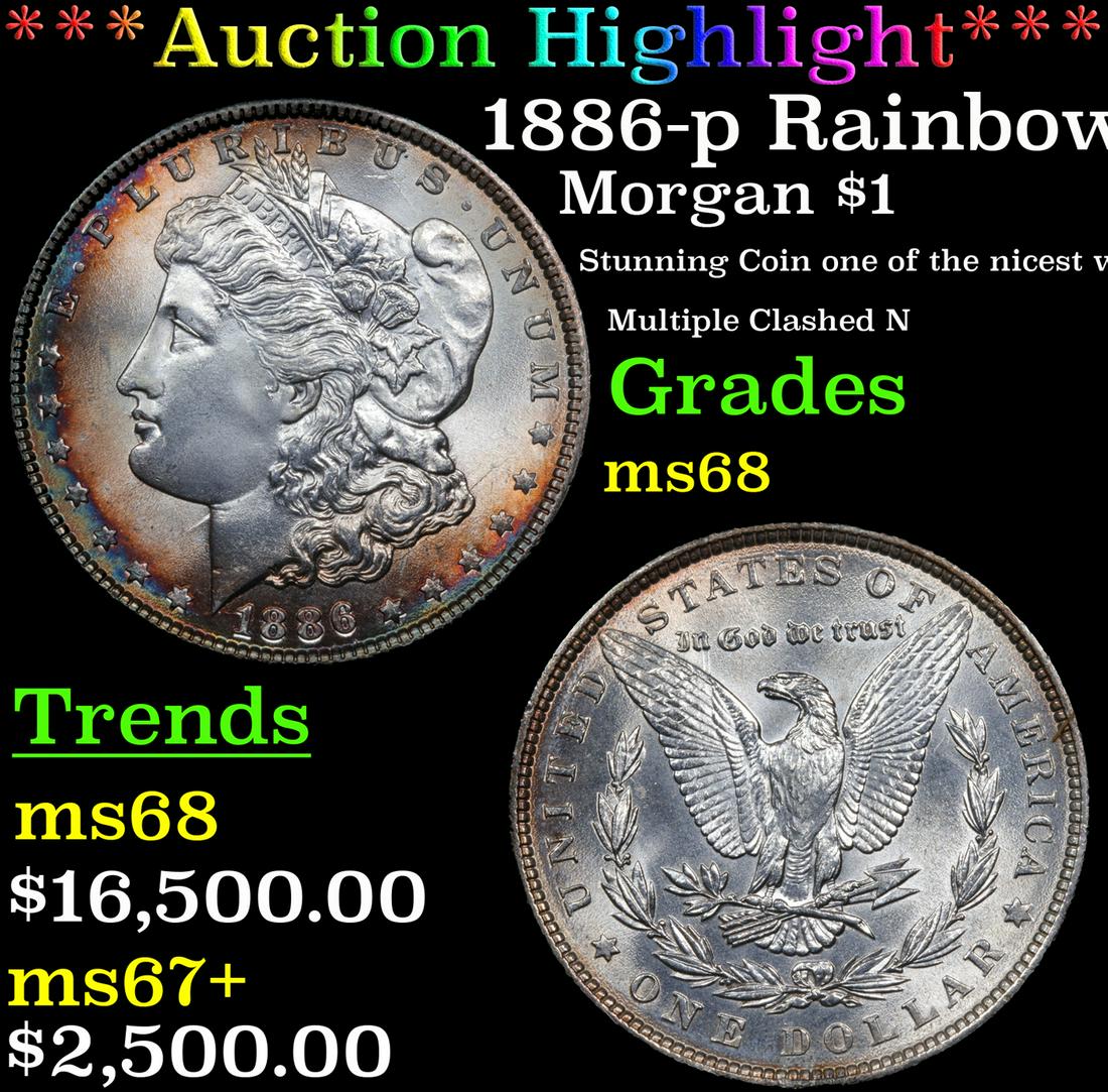 *Highlight* 1886-p Rainbow Toned vam 6b R5 Morgan $1 (1 of 5)