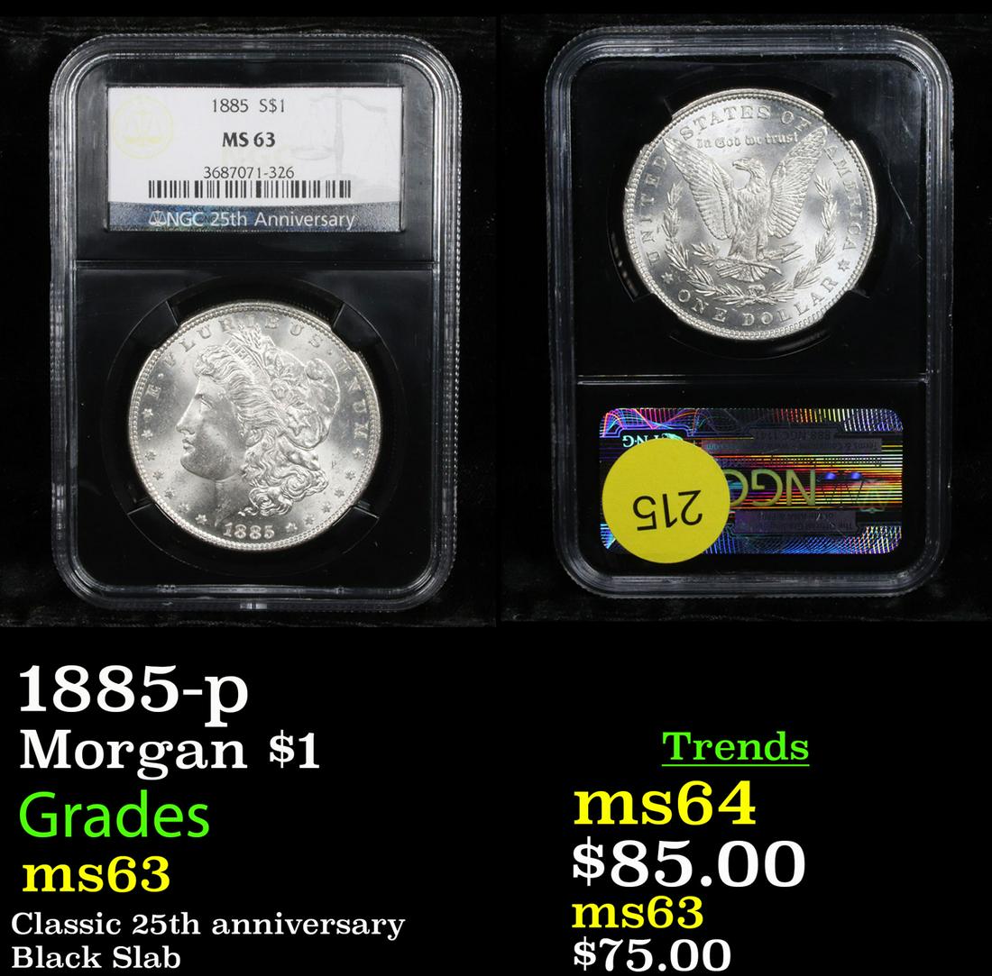 1885-p Morgan $1 Graded ms63 (1 of 3)