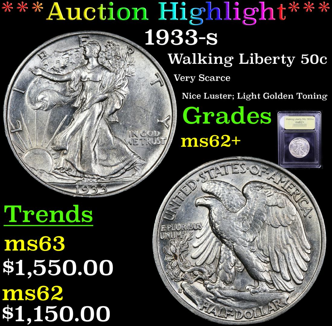 *Highlight* 1933-s Walking Liberty 50c Graded Select (1 of 5)