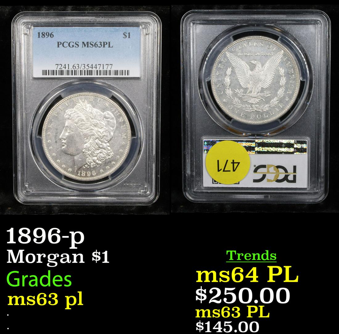 1896-p Morgan $1 Graded ms63 pl (1 of 3)