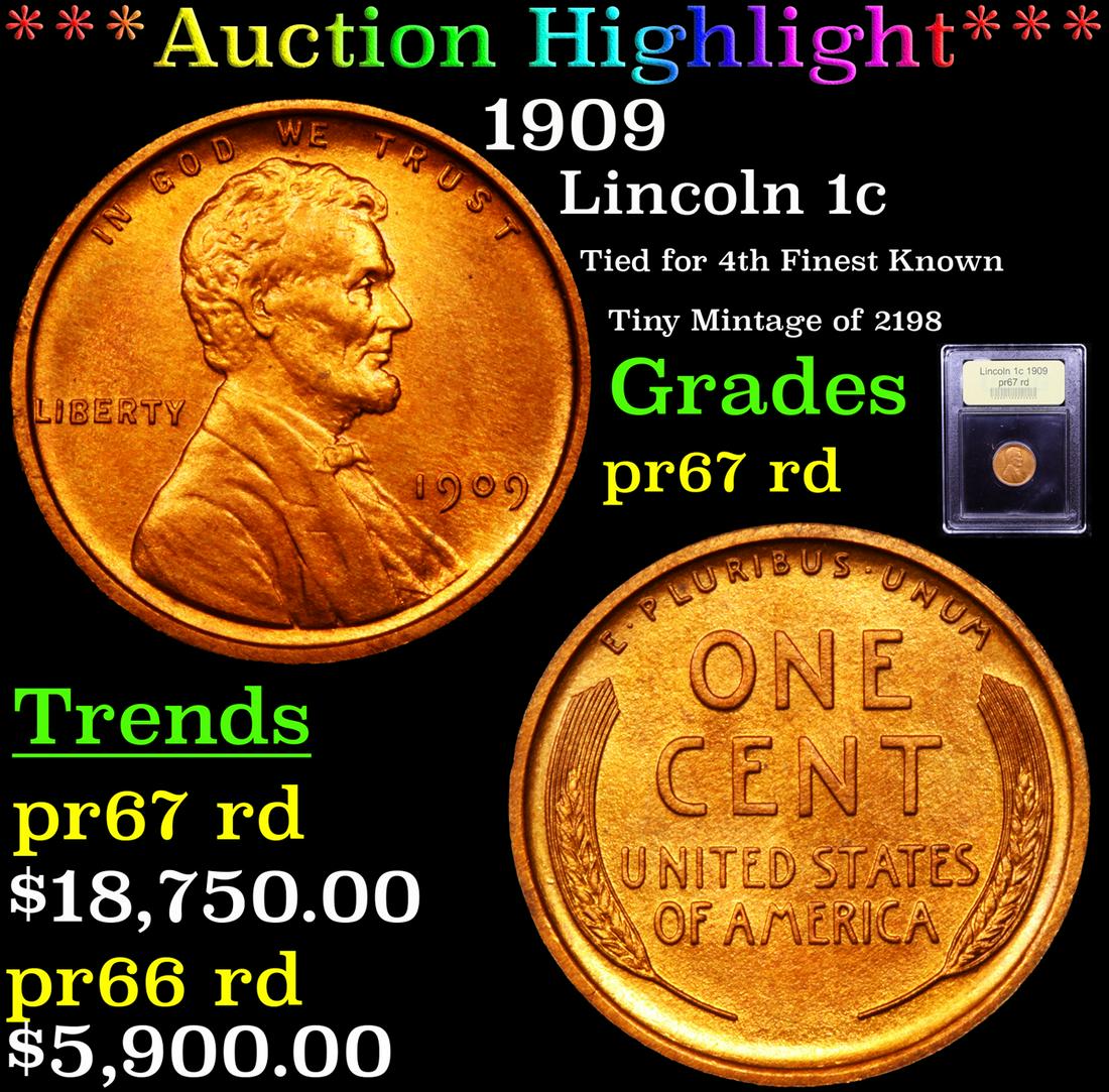 *Highlight* 1909 Lincoln 1c Graded Gem++ Proof Red (1 of 5)