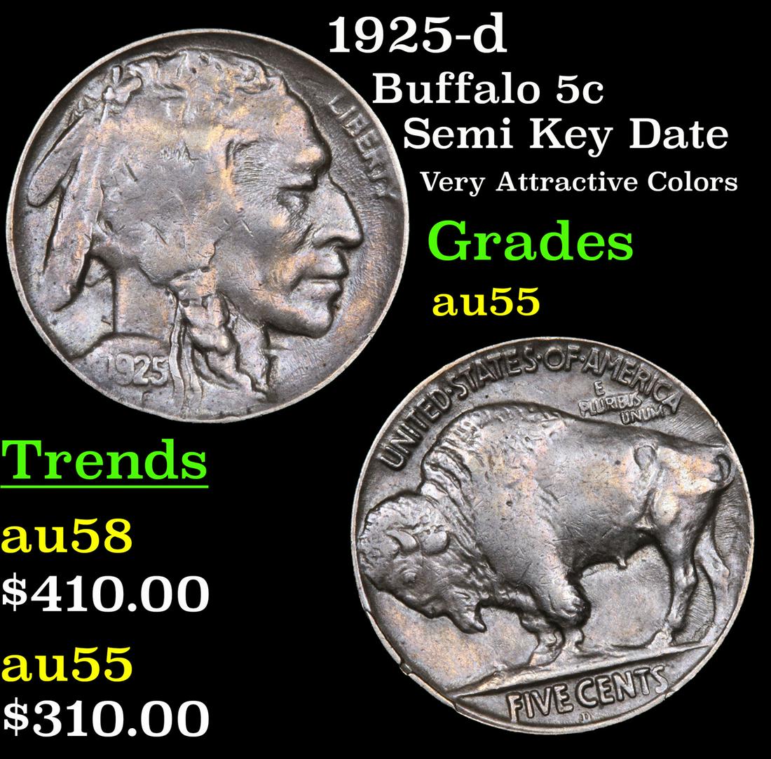 1925-d Buffalo 5c Grades Choice AU (1 of 3)