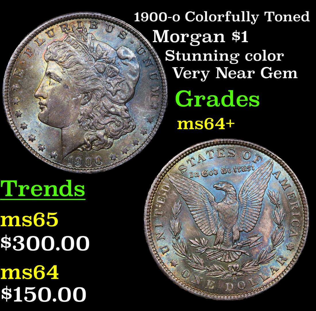 1900-o Colorfully Toned Morgan $1 Grades Choice+ Unc (1 of 3)