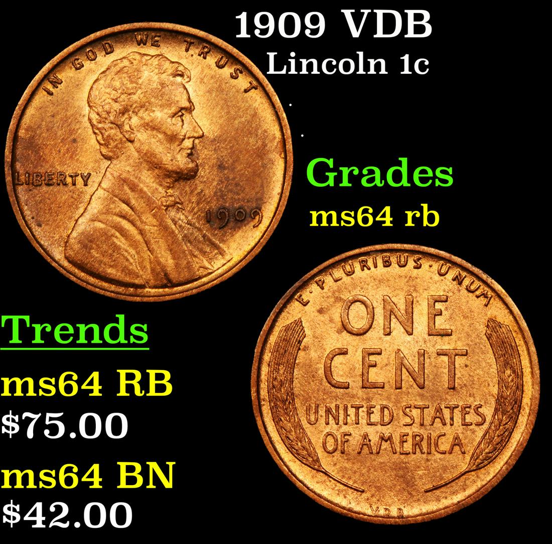 1909 VDB Lincoln 1c Grades Choice Unc RB (1 of 3)